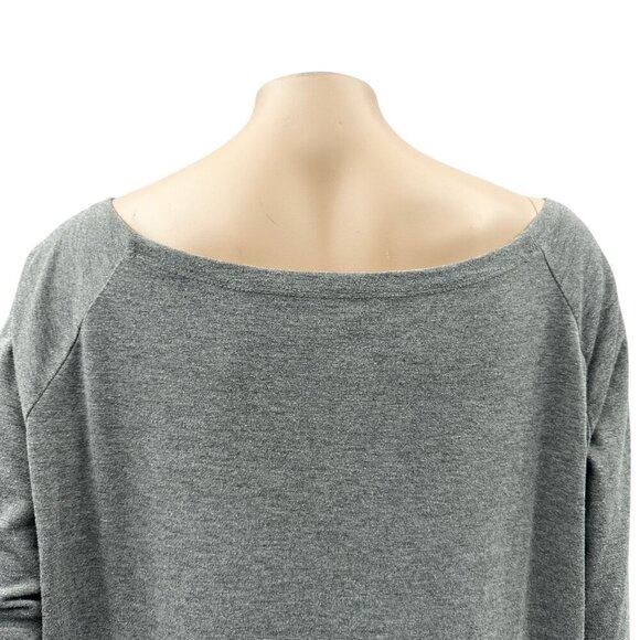 Slouchy Scoop Neck Long Sleeve Loose Fit‎ Sweater Pullover Heather Gray Womens L - Picture 9 of 10